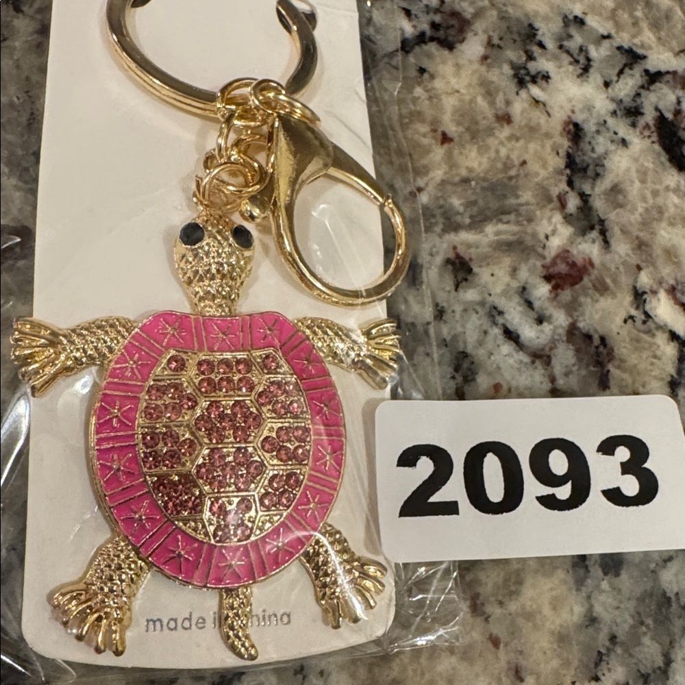 2093 Rhinestone, Turtle‎ Key Ring & Bag Charm